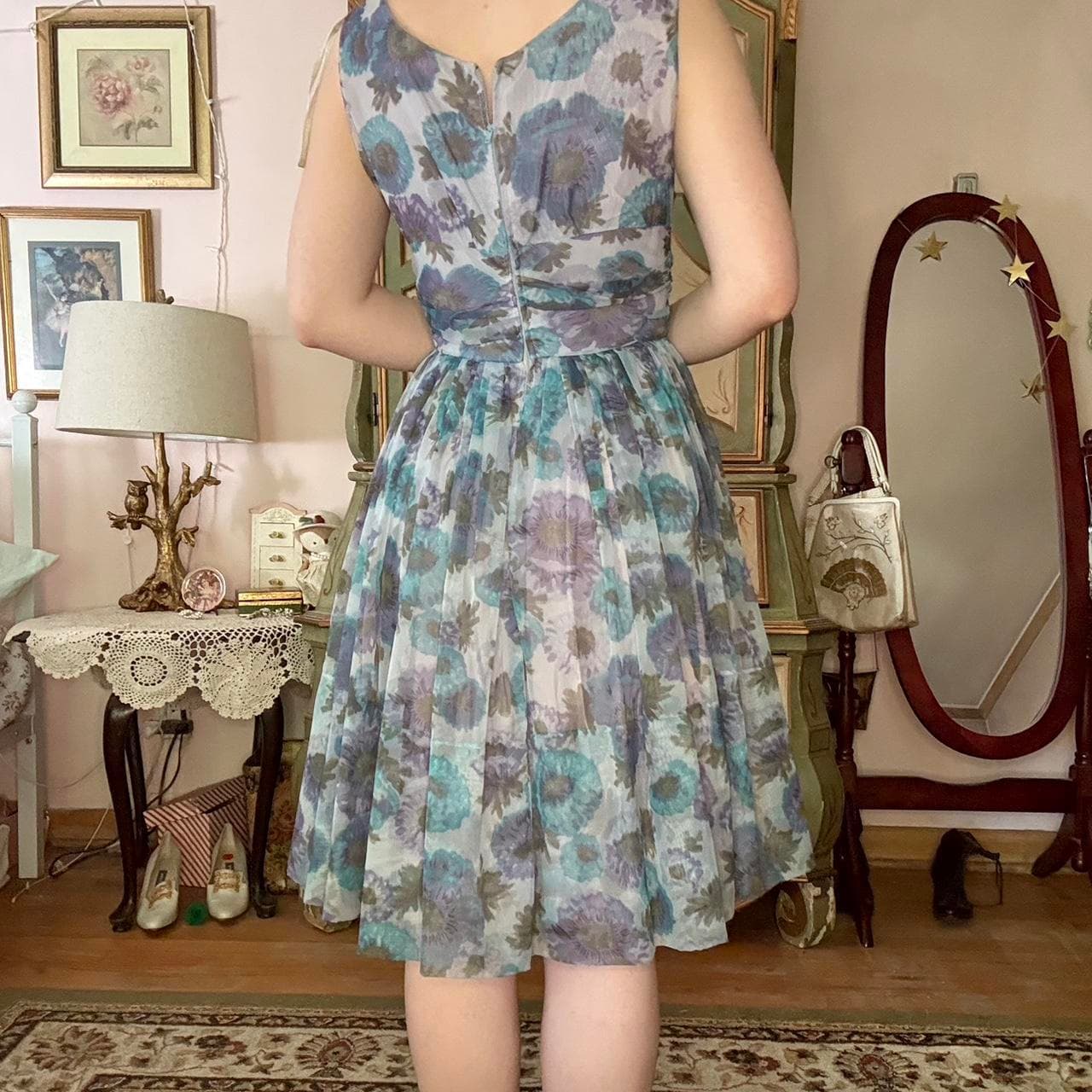 1950s sequin water color dress, view 5
