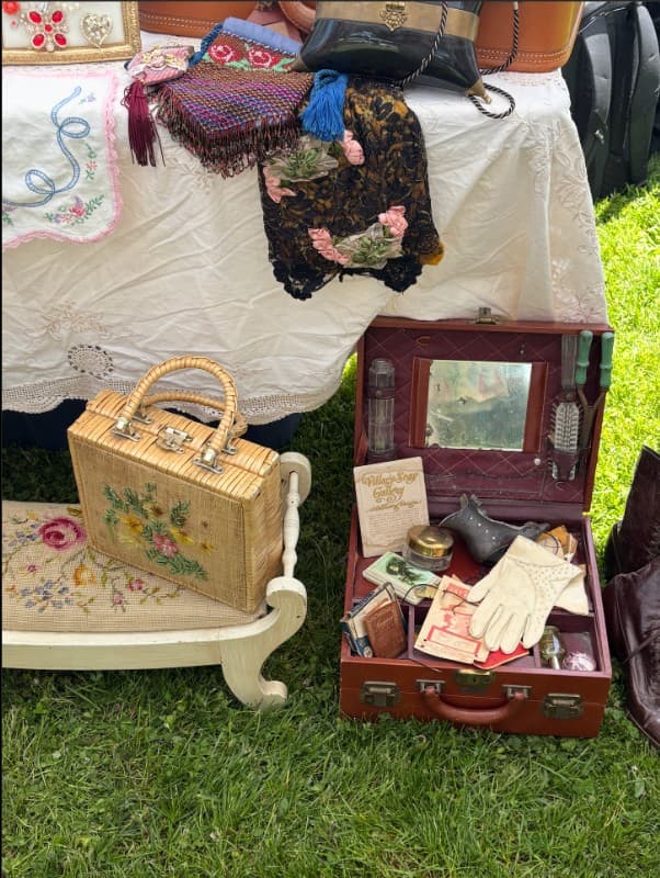 A table of collected vintage treasures